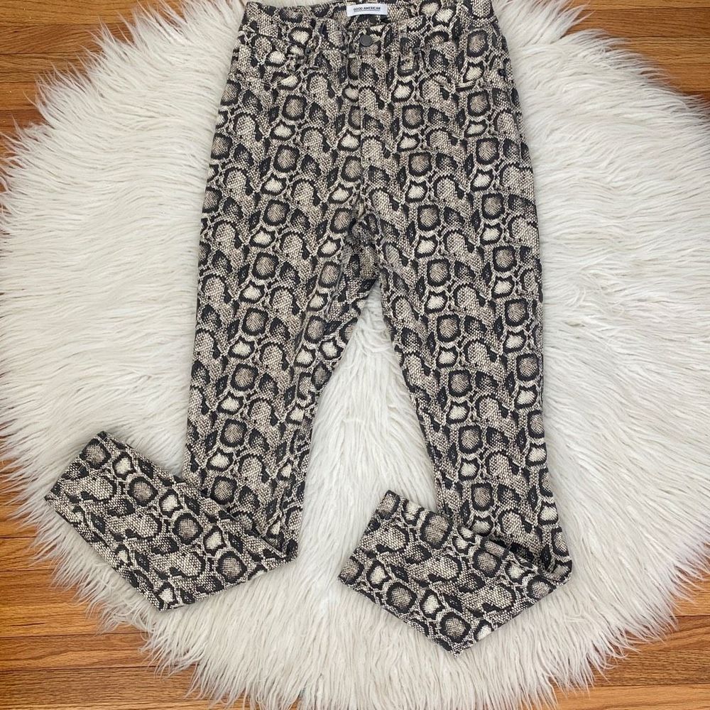 Good American Good Legs Snake Print Skinny Jeans